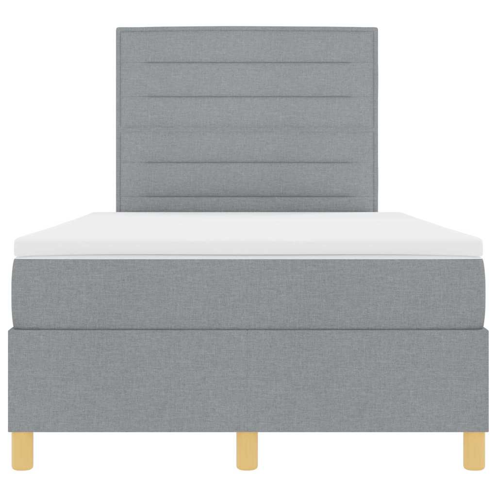 LED Box Spring Krevet Svijetlo siva 120 x 190 cm tkanina