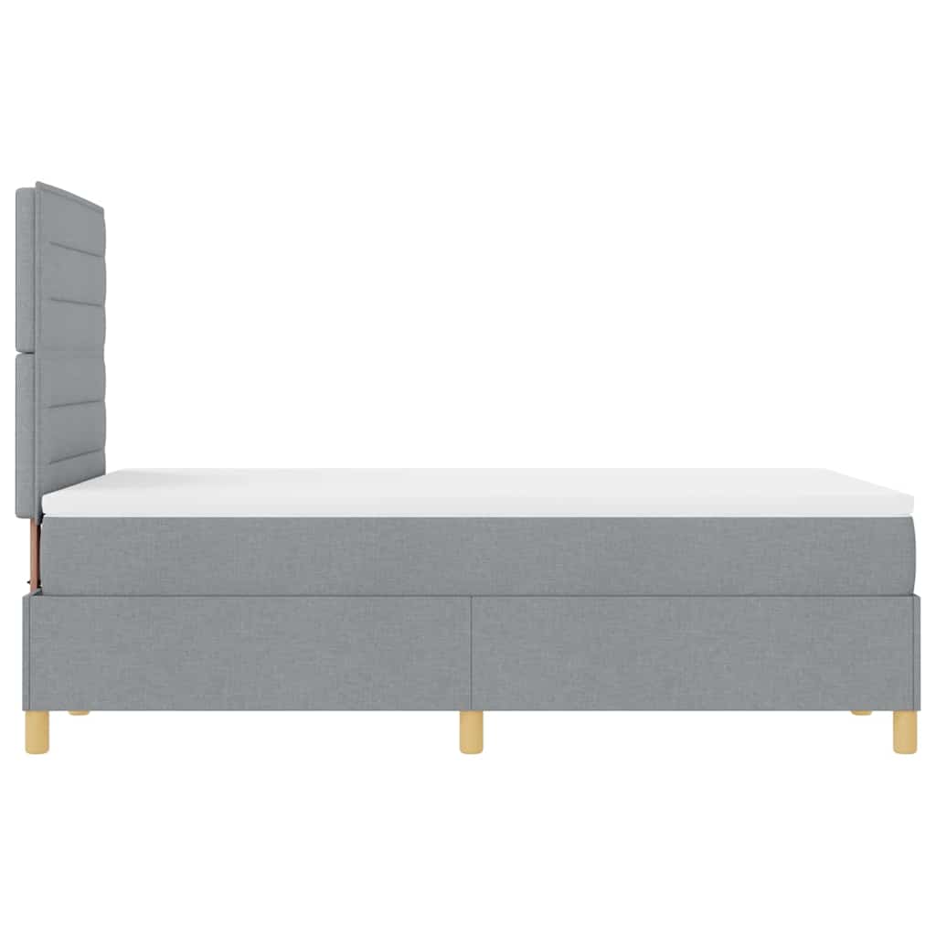 LED Box Spring Krevet Svijetlo siva 120 x 190 cm tkanina