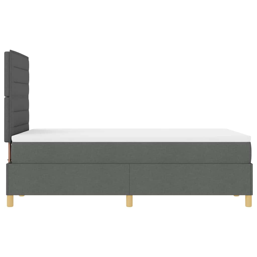 LED Box Spring Krevet Tamno siva 120 x 190 cm tkanina