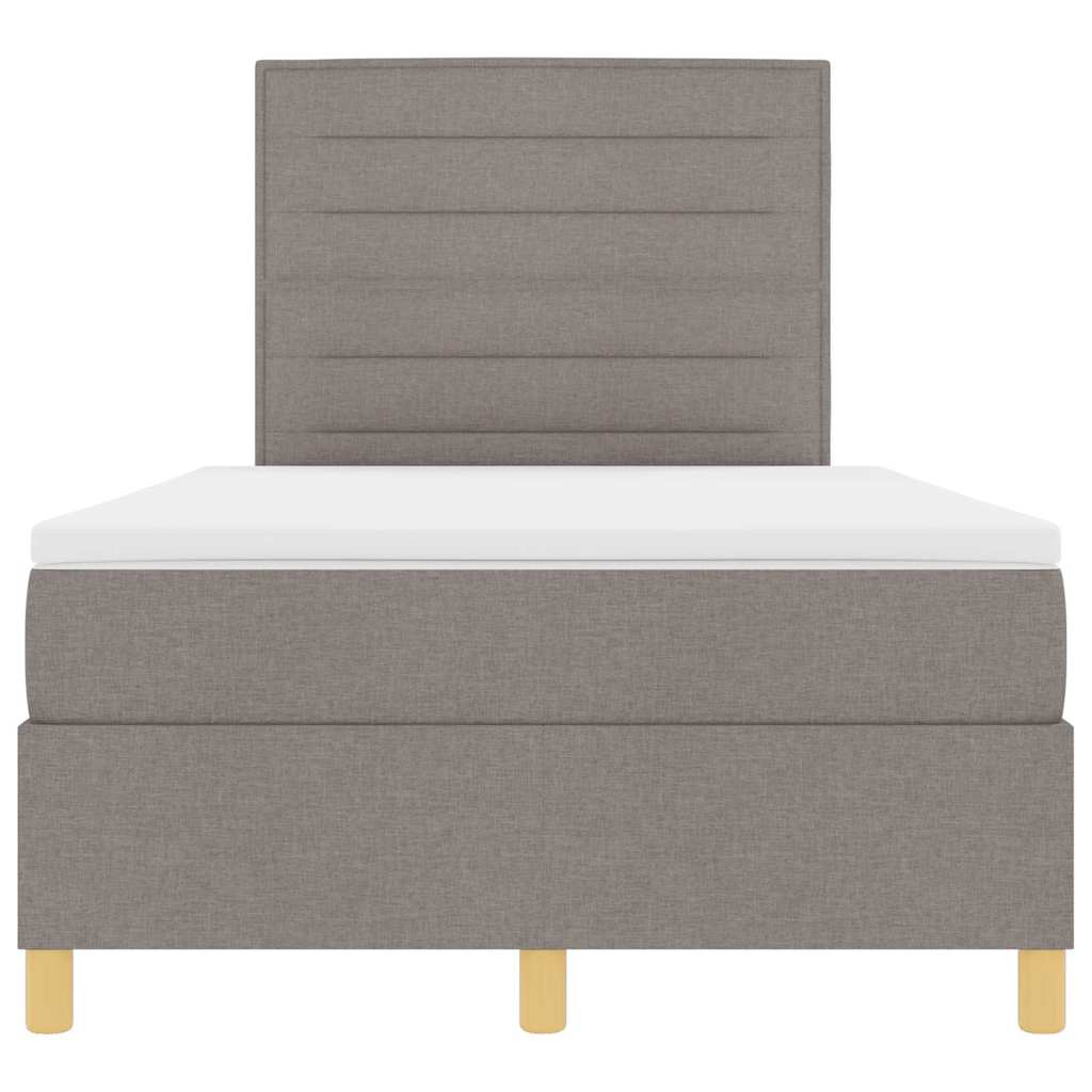 LED Box Spring Krevet Sivo-smeđa 120 x 190 cm tkanina