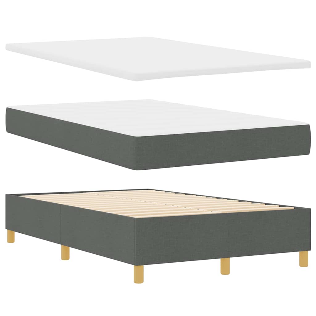 LED Box Spring Krevet Tamno siva 120 x 200 cm tkanina
