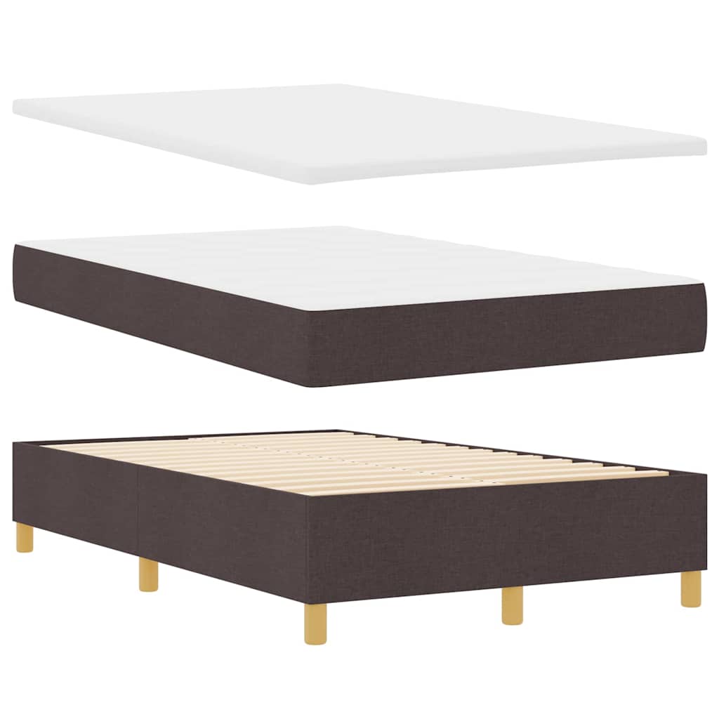 LED Box Spring Krevet Tamno smeđa 120 x 200 cm tkanina