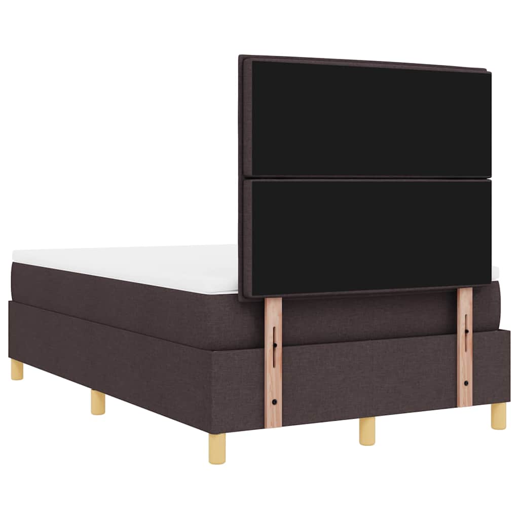 LED Box Spring Krevet Tamno smeđa 120 x 200 cm tkanina
