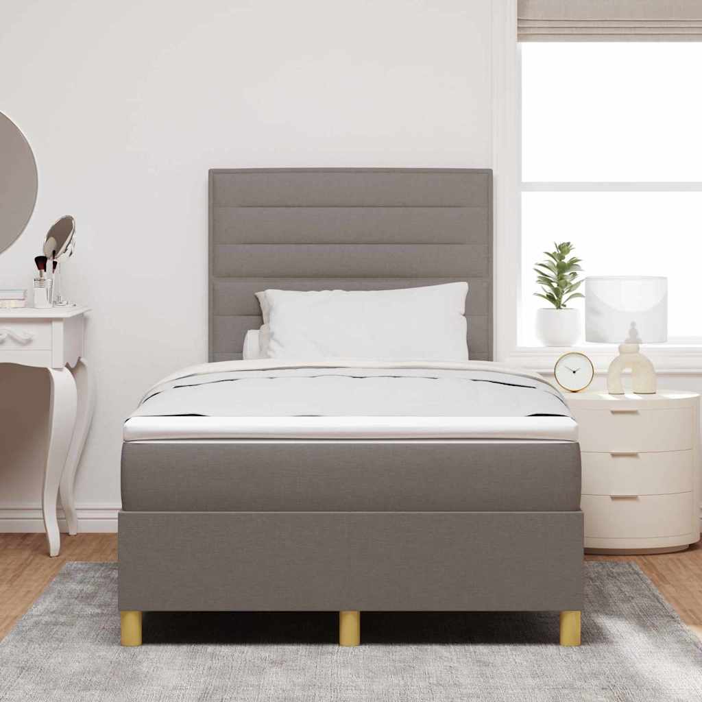 LED Box Spring Krevet Sivo-smeđa 120 x 200 cm tkanina