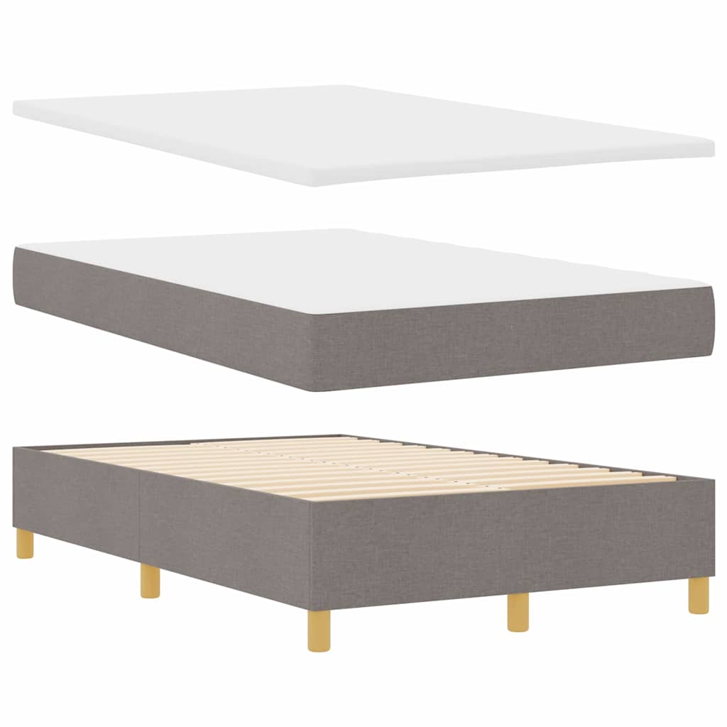 LED Box Spring Krevet Sivo-smeđa 120 x 200 cm tkanina