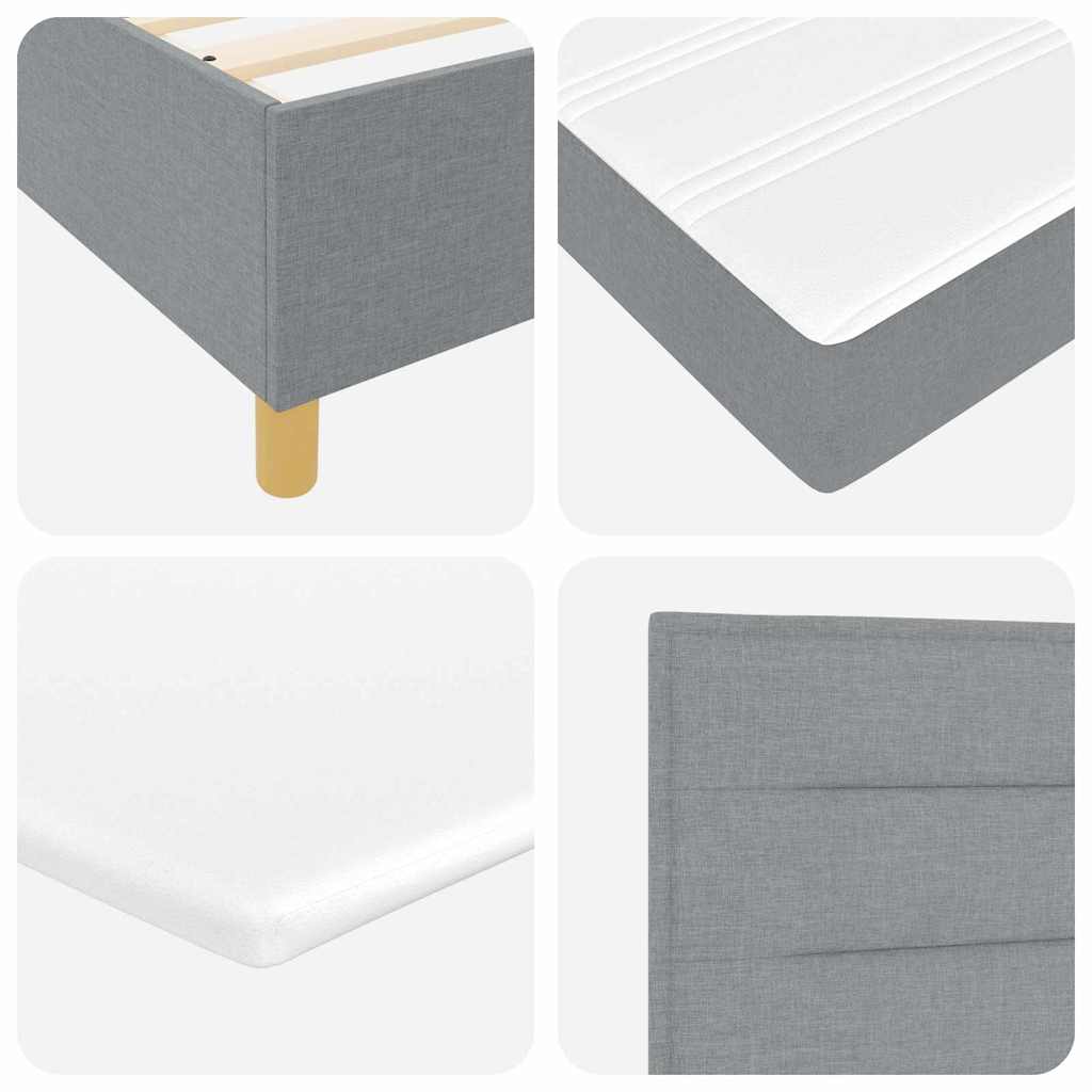 LED Box Spring Krevet Svijetlo siva 140 x 200 cm tkanina