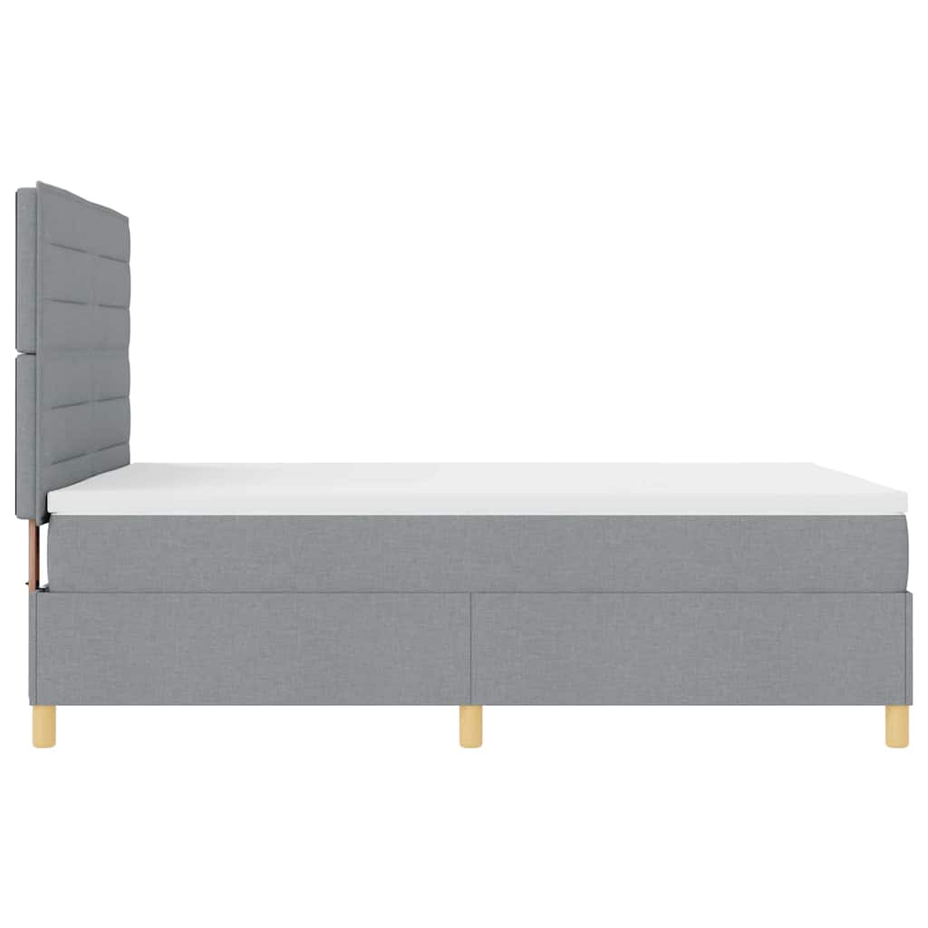 LED Box Spring Krevet Svijetlo siva 140 x 200 cm tkanina