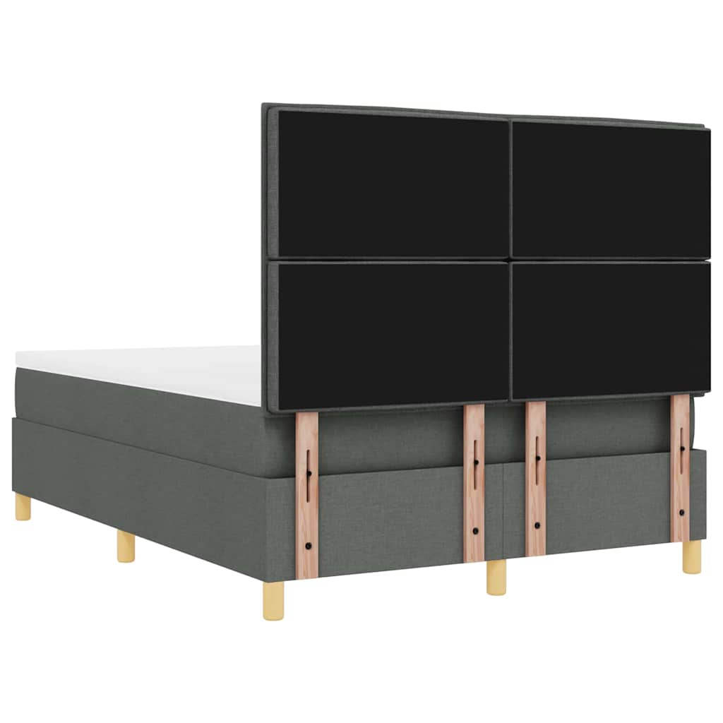 LED Box Spring Krevet Tamno siva 140 x 200 cm tkanina