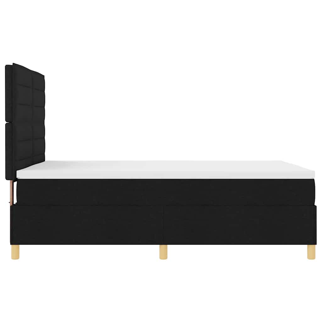 LED Box Spring Krevet s madracem Crna 160 x 200 cm tkanina