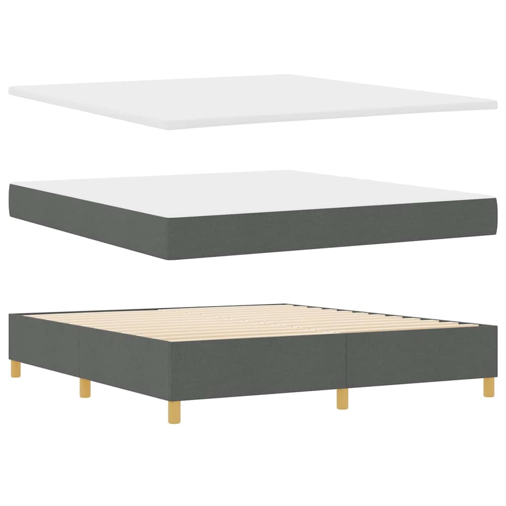 LED Box Spring Krevet Tamno siva 180 x 200 cm tkanina