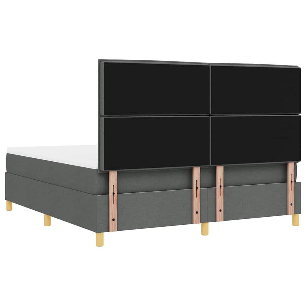 LED Box Spring Krevet Tamno siva 180 x 200 cm tkanina