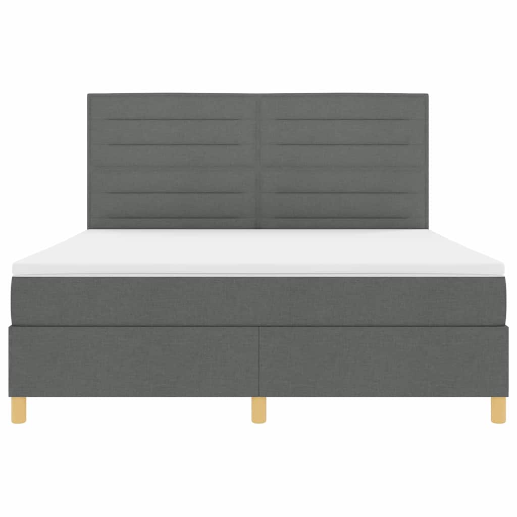 LED Box Spring Krevet Tamno siva 180 x 200 cm tkanina