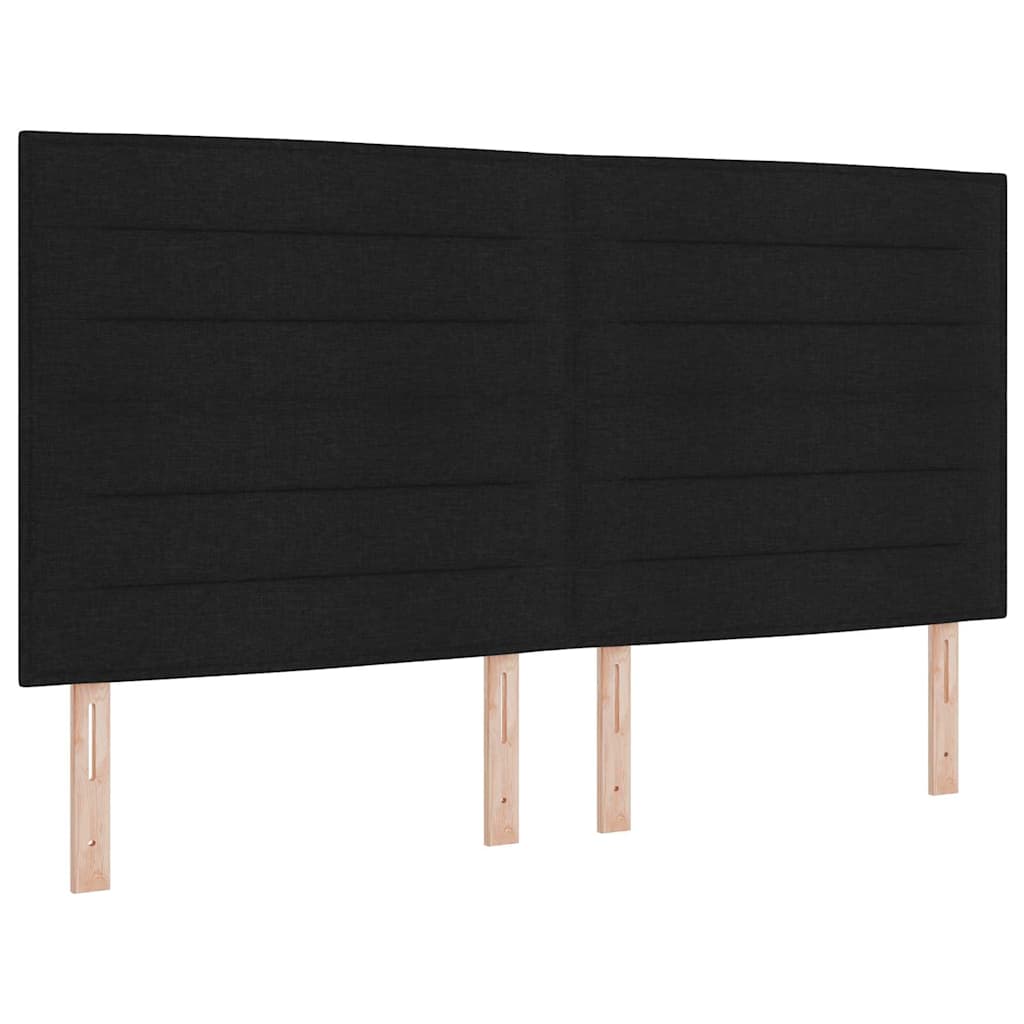 LED Box Spring Krevet s madracem Crna 180 x 200 cm tkanina