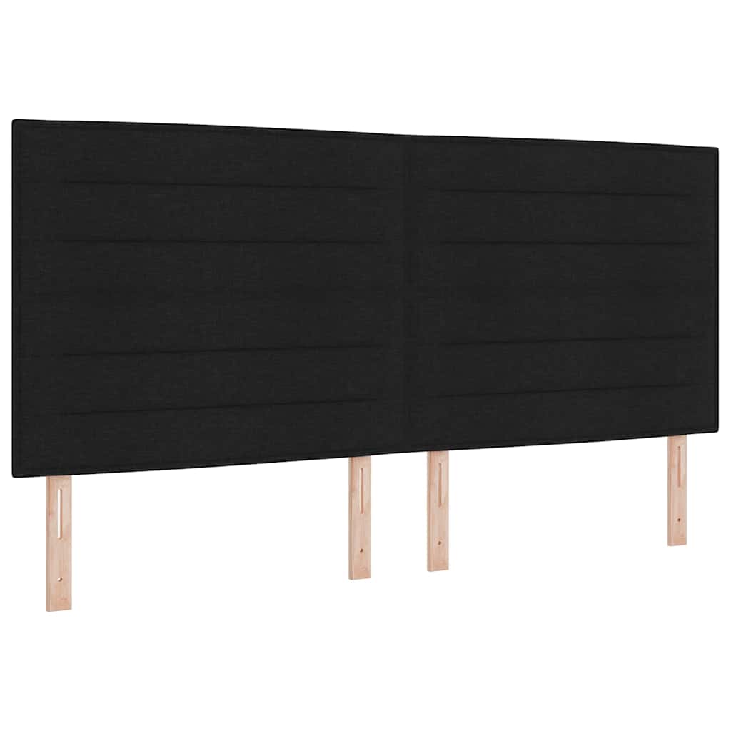 LED Box Spring Krevet s madracem Crna 200 x 200 cm tkanina