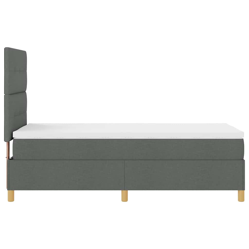 LED Box Spring Krevet s madracem Tamno siva 80 x 200 cm tkanina