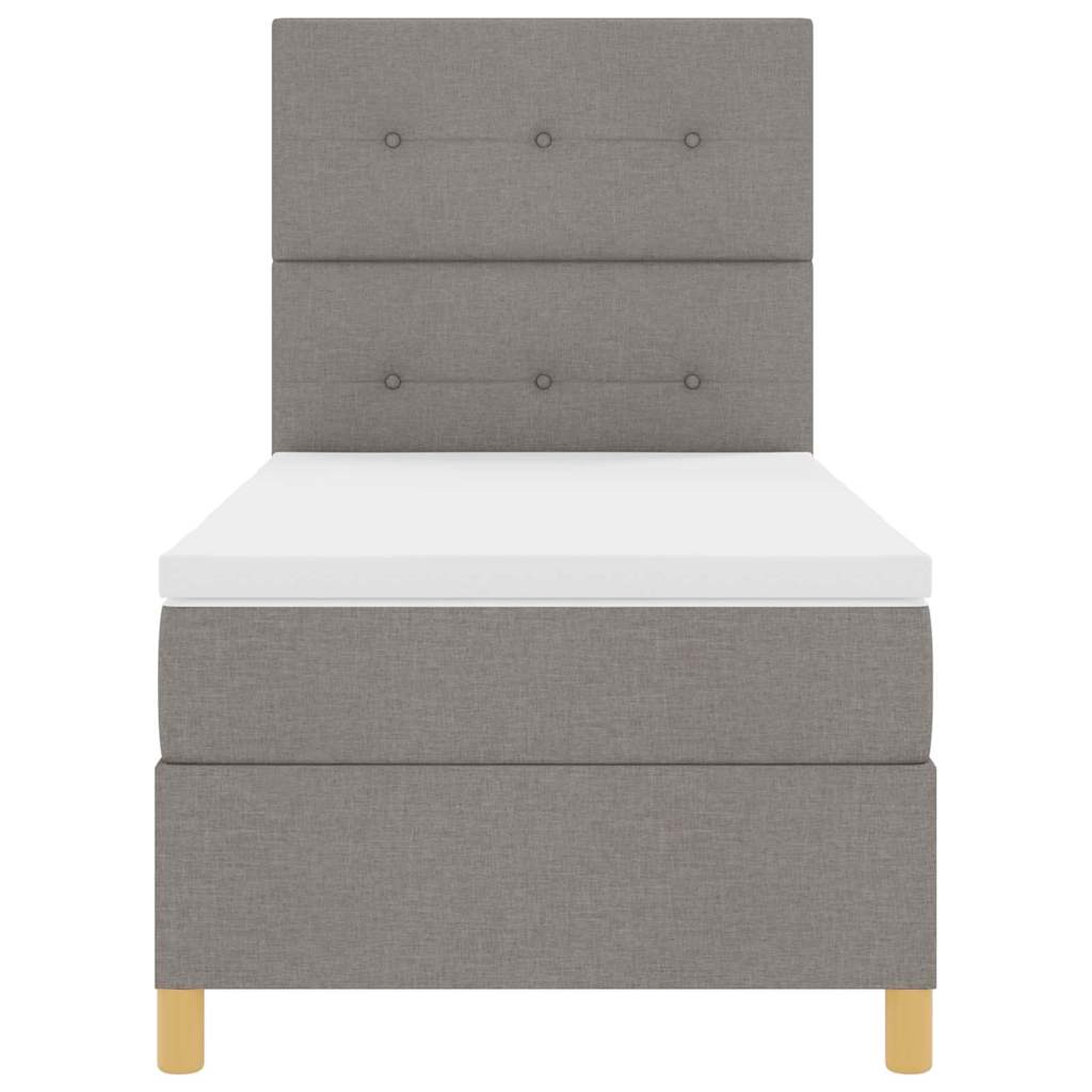 LED Box Spring Krevet s madracem Sivo-smeđa 80 x 200 cm tkanina