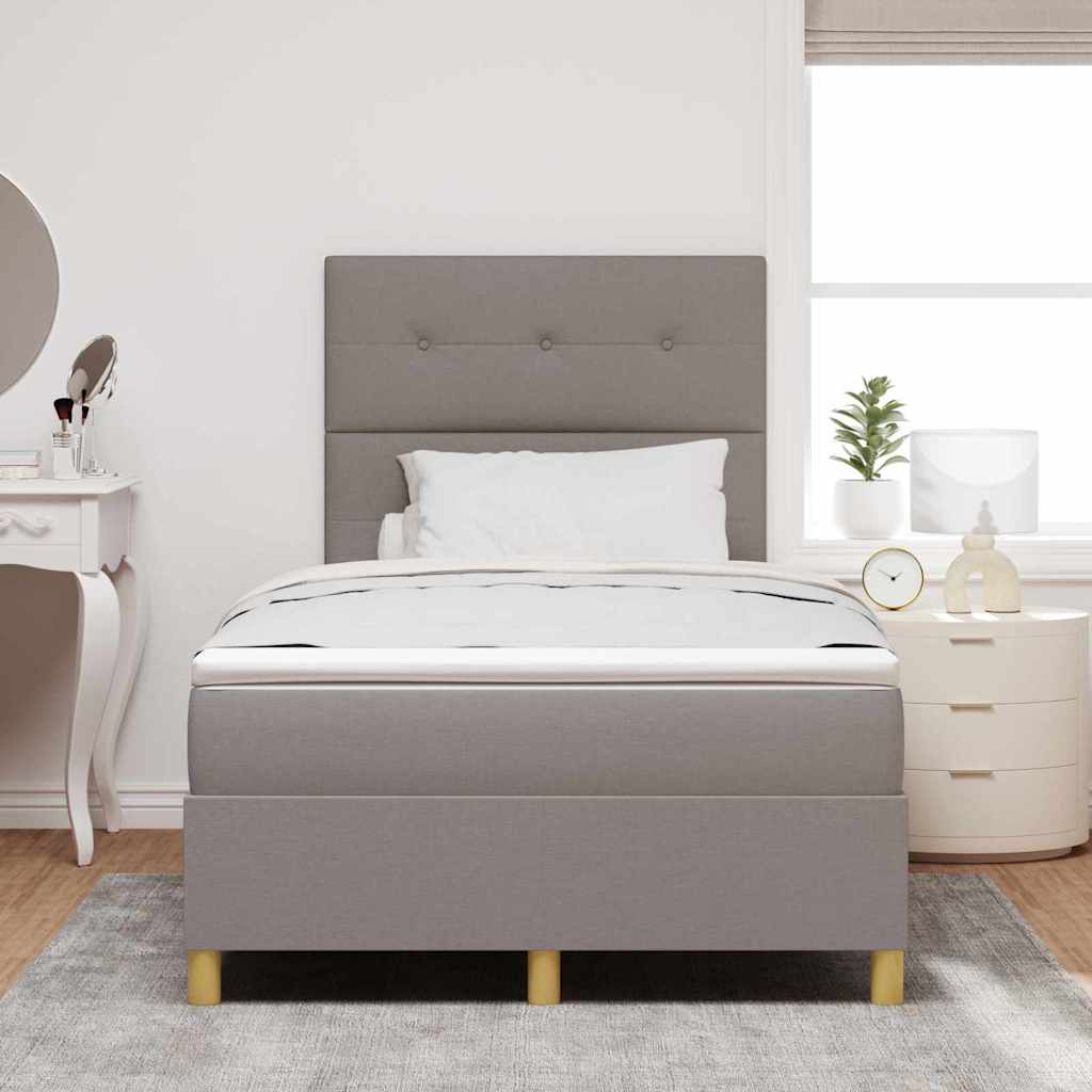 LED Box Spring Krevet Sivo-smeđa 120 x 190 cm tkanina