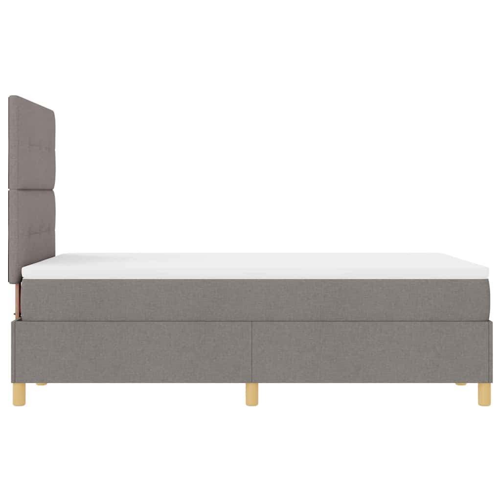 LED Box Spring Krevet Sivo-smeđa 120 x 200 cm tkanina