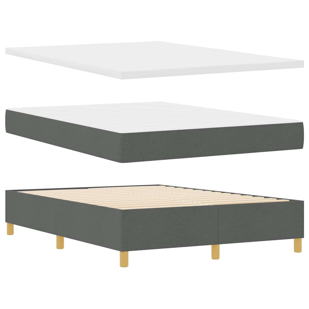 LED Box Spring Krevet Tamno siva 140 x 190 cm tkanina