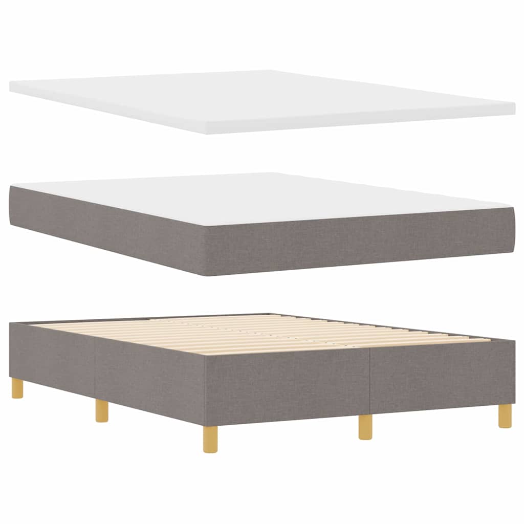 LED Box Spring Krevet Sivo-smeđa 140 x 190 cm tkanina