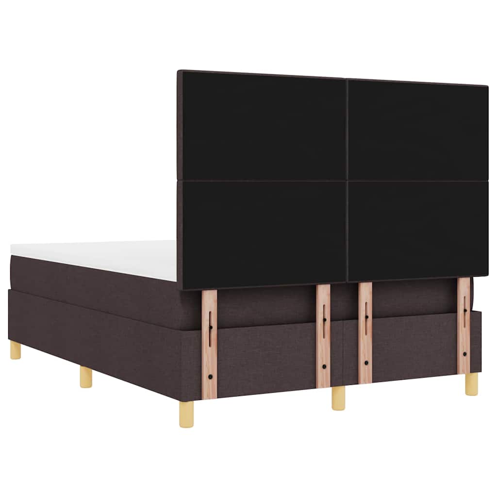 LED Box Spring Krevet Tamno smeđa 140 x 200 cm tkanina