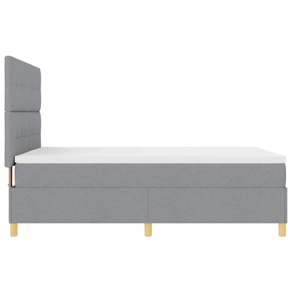 LED Box Spring Krevet Svijetlo siva 160 x 200 cm tkanina