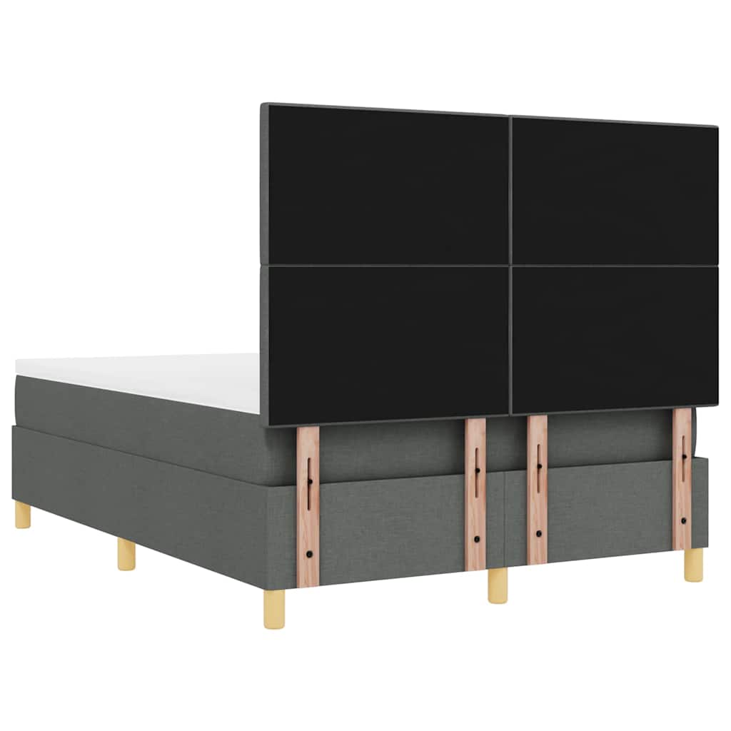 LED Box Spring Krevet Tamno siva 160 x 200 cm tkanina