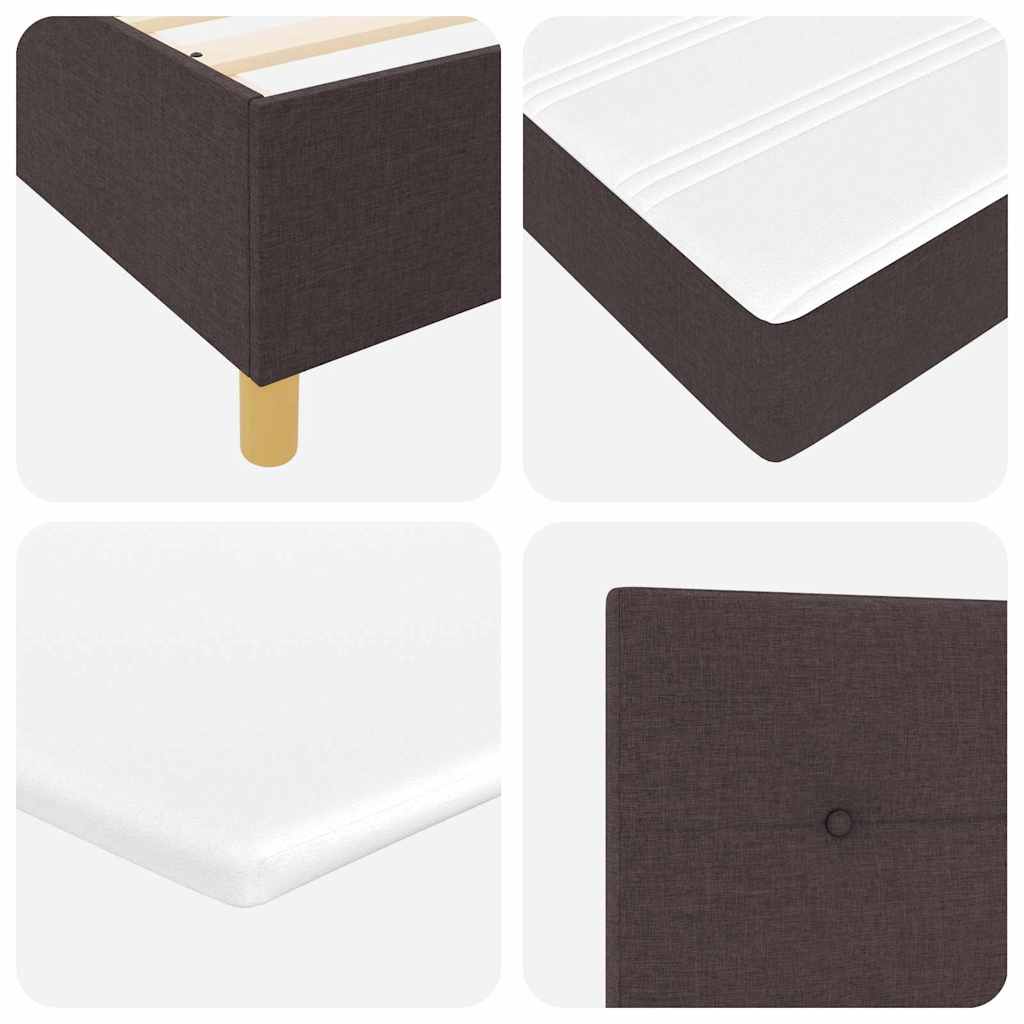 LED Box Spring Krevet Tamno smeđa 160 x 200 cm tkanina
