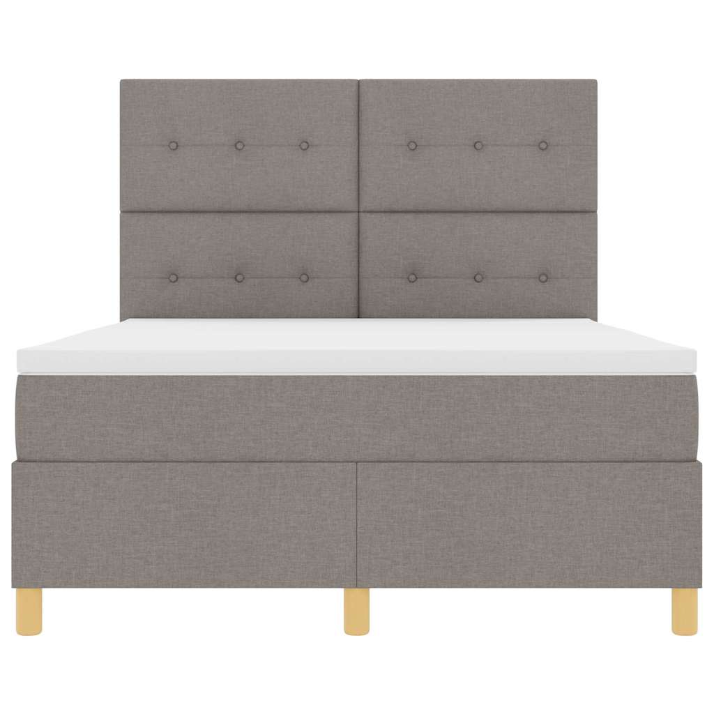 LED Box Spring Krevet Sivo-smeđa 160 x 200 cm tkanina