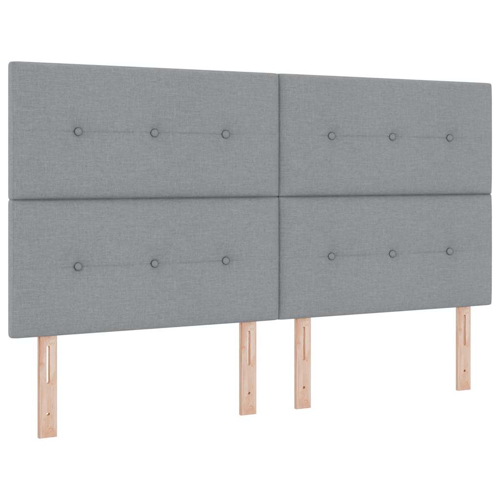 LED Box Spring Krevet Svijetlo siva 180 x 200 cm tkanina