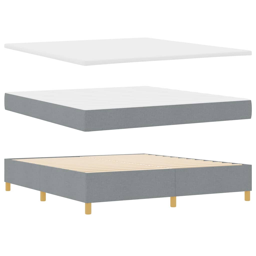 LED Box Spring Krevet Svijetlo siva 180 x 200 cm tkanina