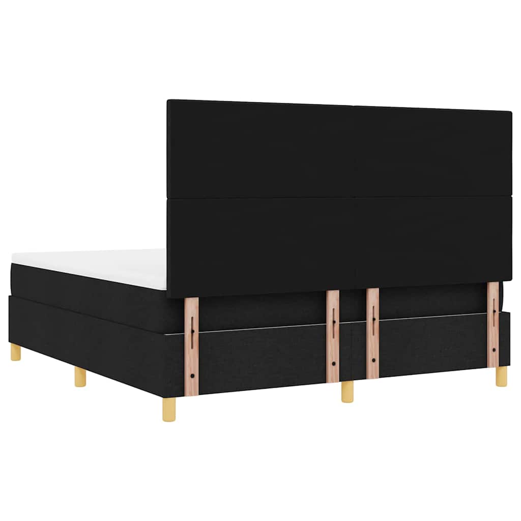 LED Box Spring Krevet s uzglavljem Crna 180 x 200 cm tkanina