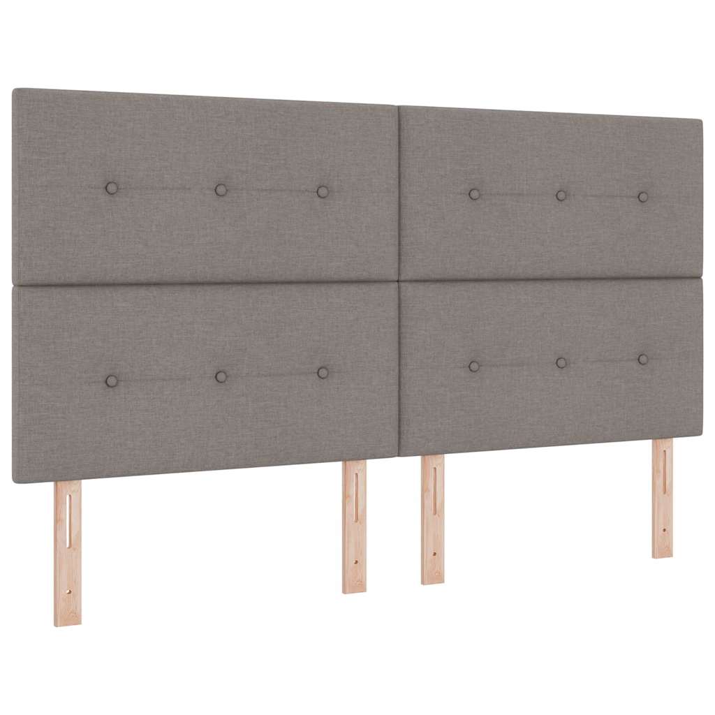 LED Box Spring Krevet Sivo-smeđa 180 x 200 cm tkanina