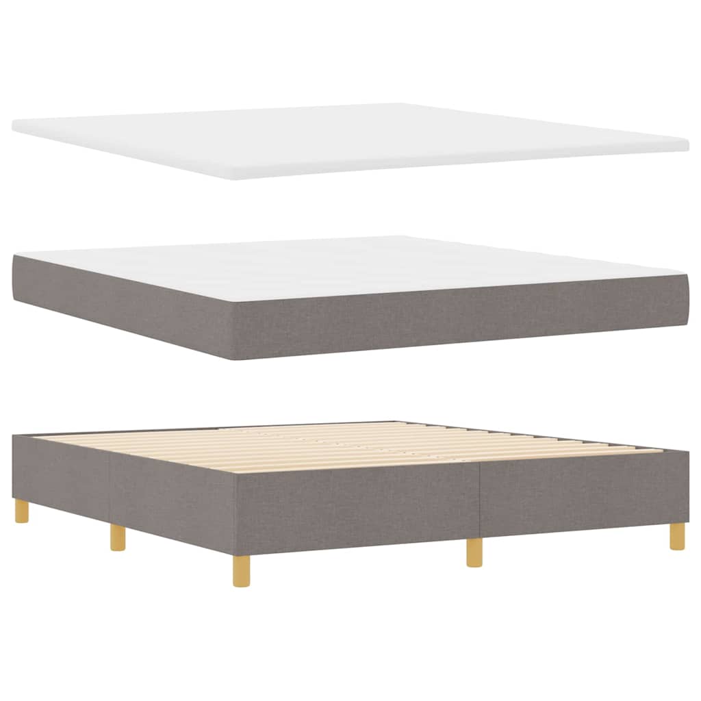 LED Box Spring Krevet Sivo-smeđa 180 x 200 cm tkanina