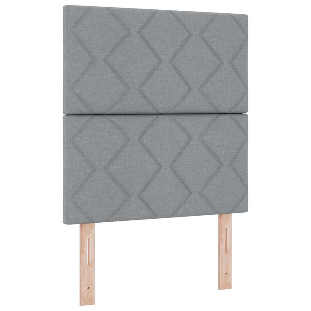 LED Box Spring Krevet Svijetlo siva 80 x 200 cm tkanina