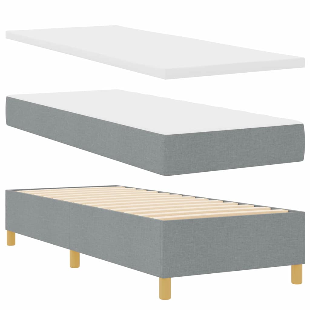 LED Box Spring Krevet Svijetlo siva 80 x 200 cm tkanina