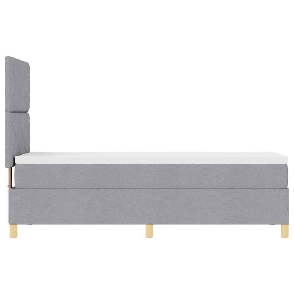 LED Box Spring Krevet Svijetlo siva 80 x 200 cm tkanina