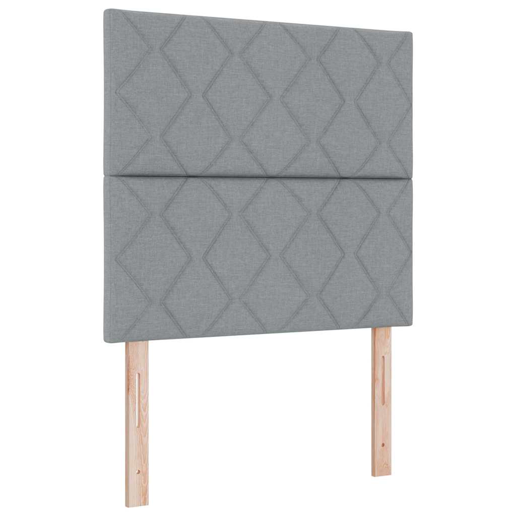 LED Box Spring Krevet Svijetlo siva 100 x 200 cm tkanina