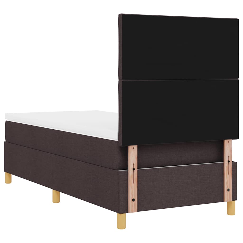LED Box Spring Krevet Tamno smeđa 100 x 200 cm tkanina
