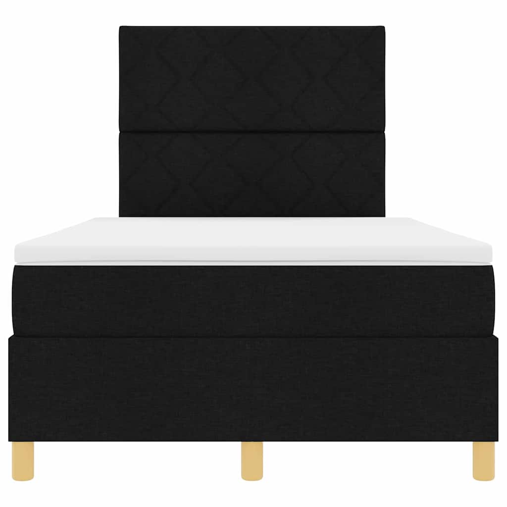LED Box Spring Krevet s uzglavljem Crna 120 x 190 cm tkanina