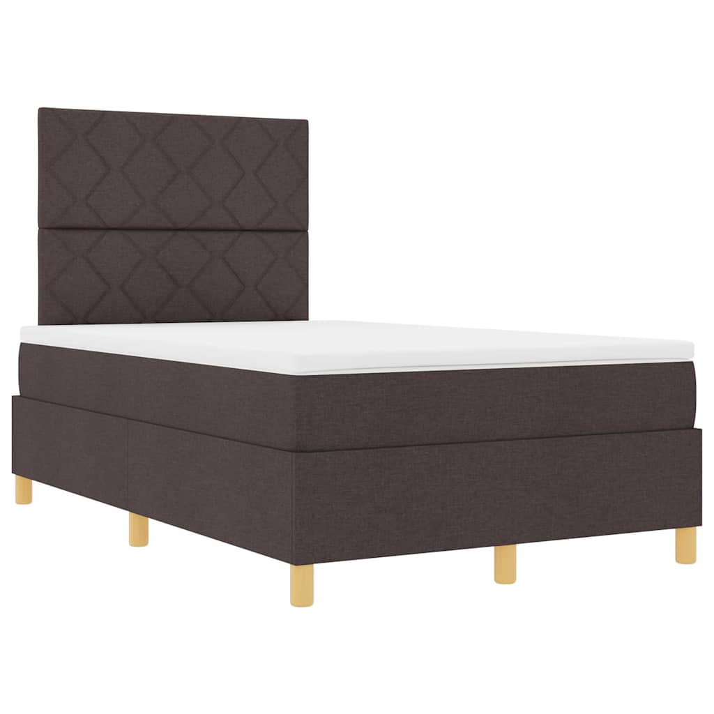LED Box Spring Krevet Tamno smeđa 120 x 190 cm tkanina