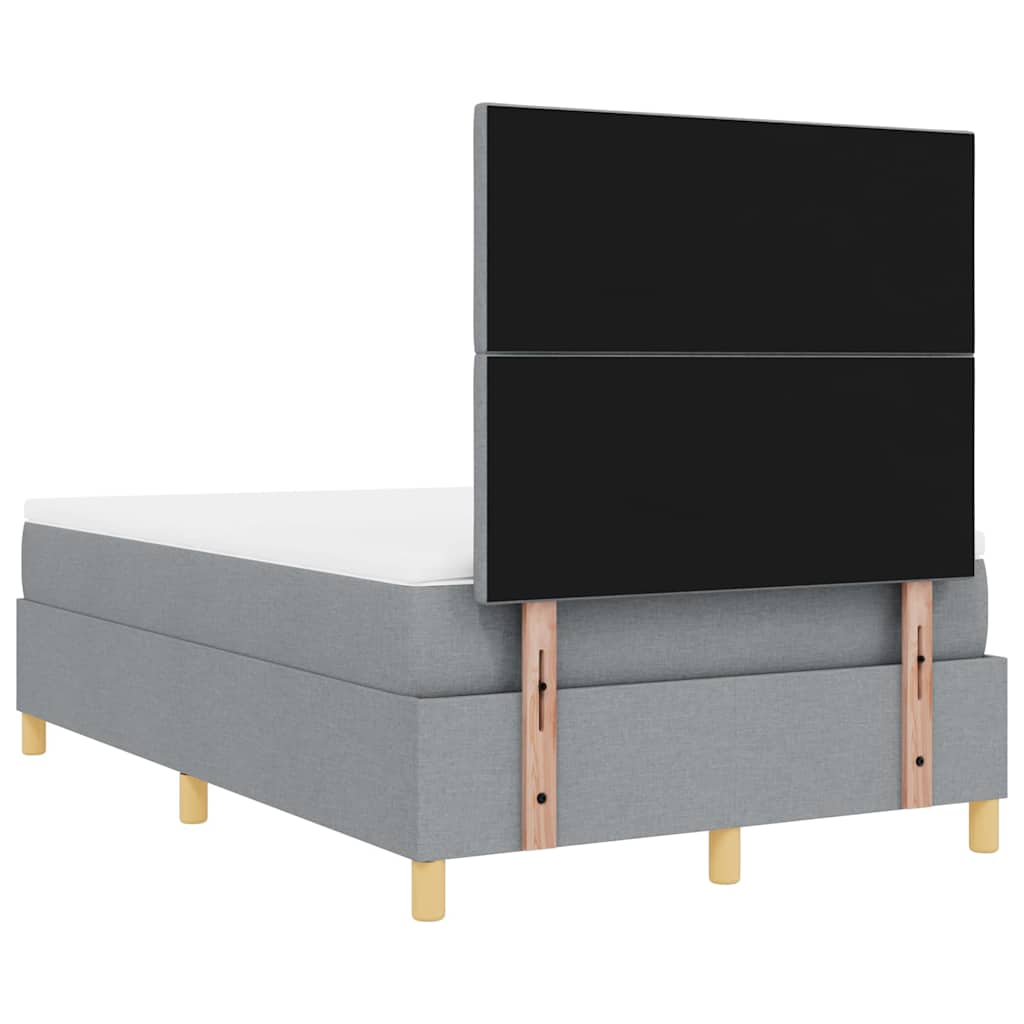LED Box Spring Krevet Svijetlo siva 120 x 200 cm tkanina