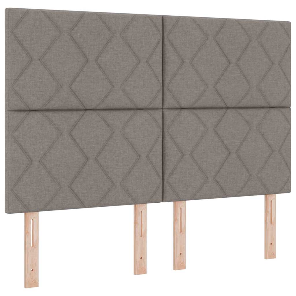 LED Box Spring Krevet Sivo-smeđa 160 x 200 cm tkanina