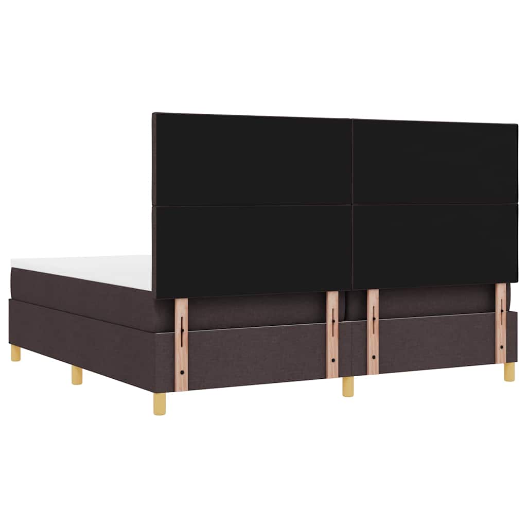 LED Box Spring Krevet Tamno smeđa 200 x 200 cm tkanina