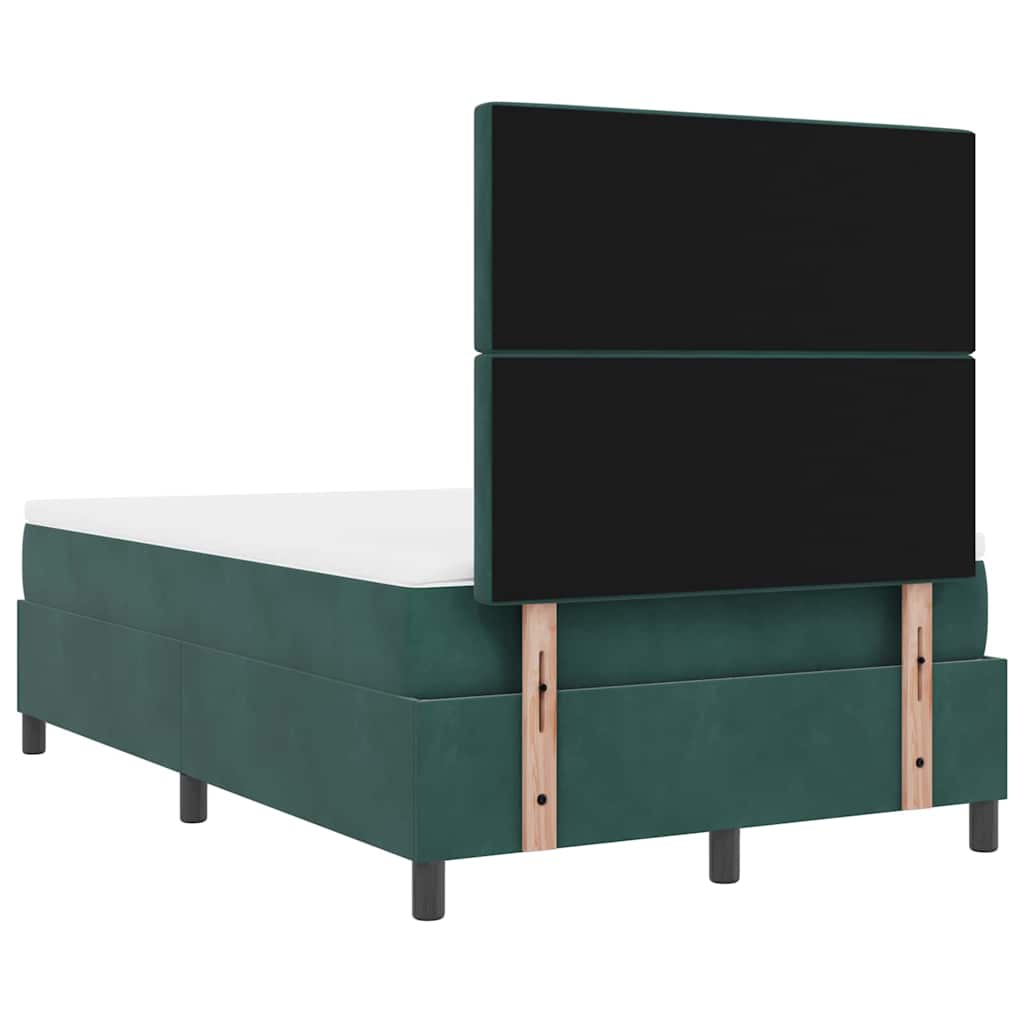LED Box Spring Krevet Tamnozelena 120 x 190 cm Baršun