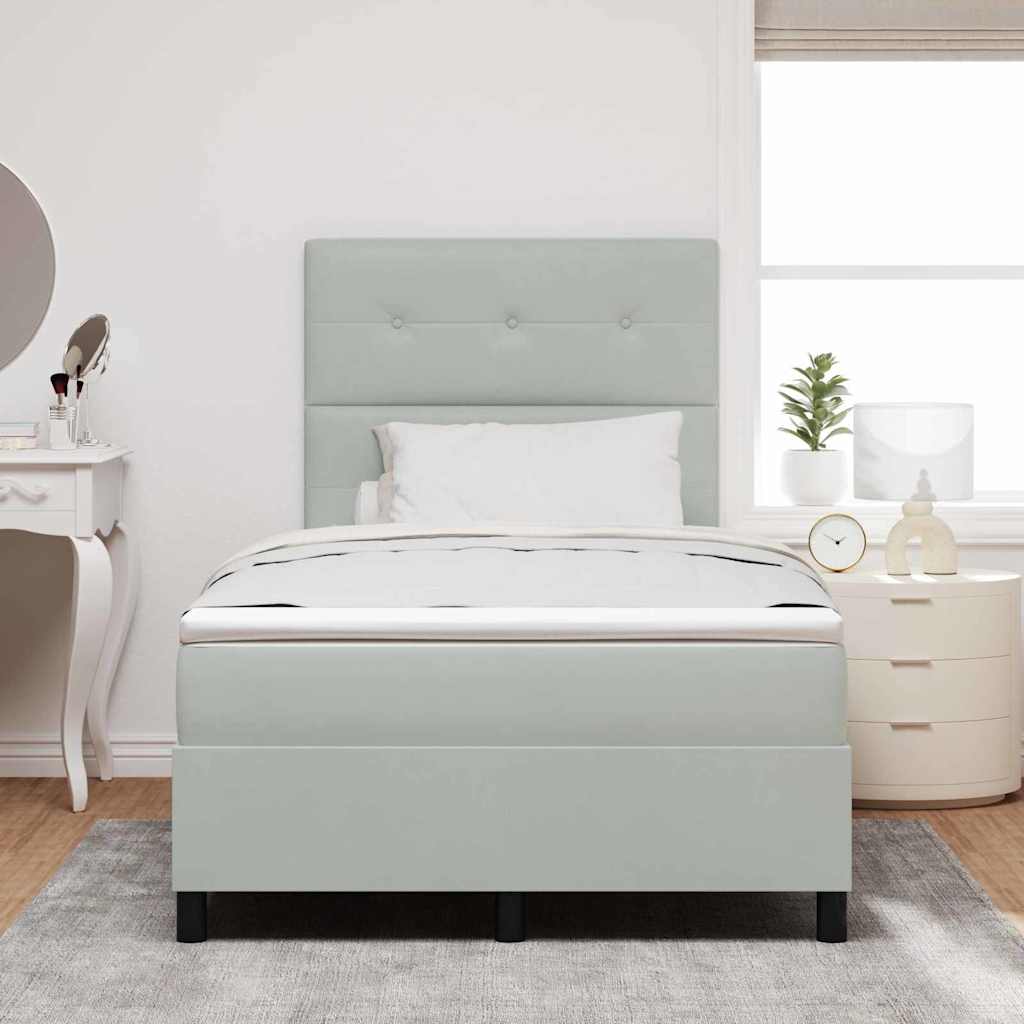 LED Box Spring Krevet Svijetlo siva 120 x 190 cm Baršun