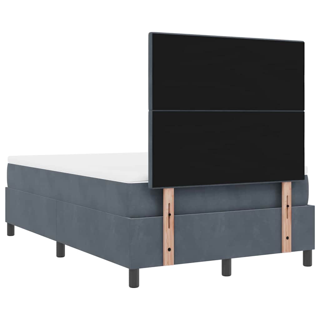 LED Box Spring Krevet s madracem Tamno siva 120 x 190 cm Baršun