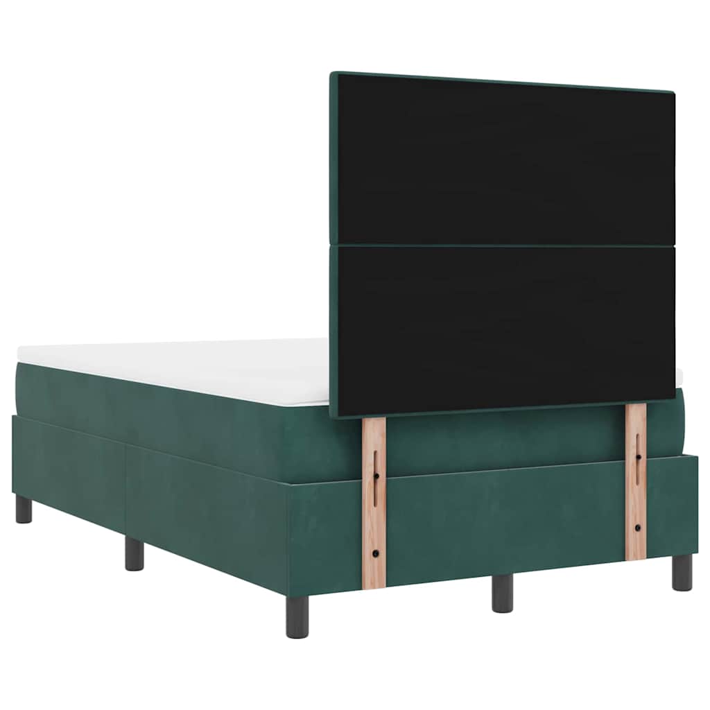 LED Box Spring Krevet Tamnozelena 120 x 190 cm Baršun