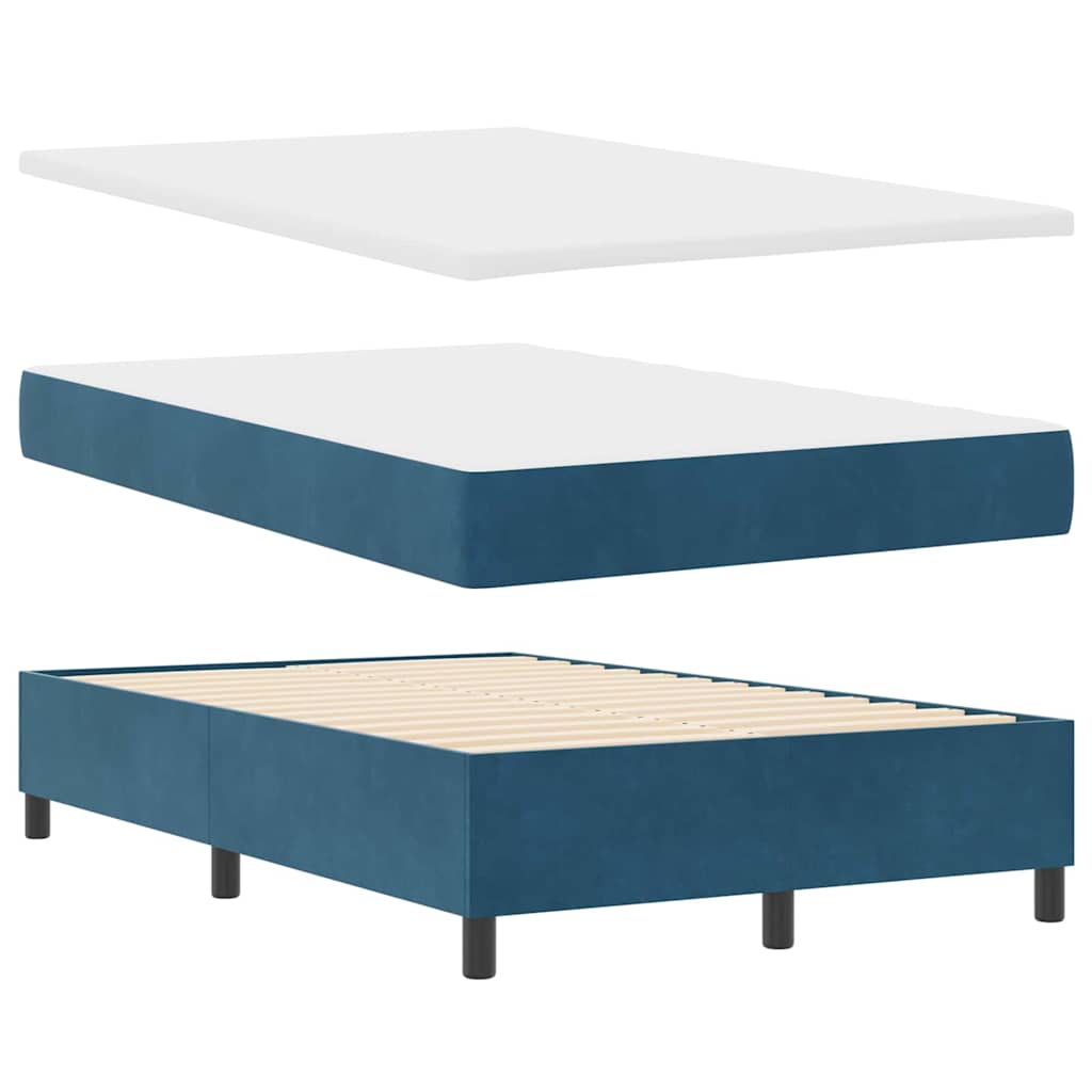 LED Box Spring Krevet Tamno plava 120 x 200 cm Baršun