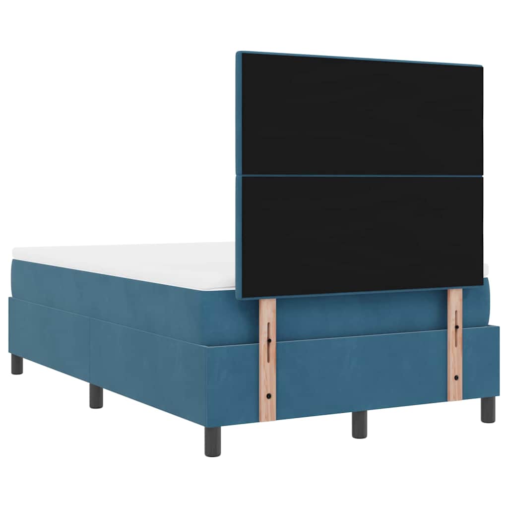 LED Box Spring Krevet Tamno plava 120 x 200 cm Baršun